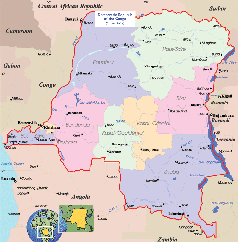 Republique du Congo politique carte